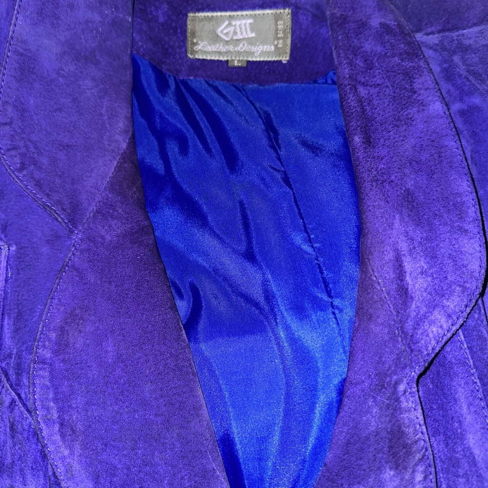 G3 Leather Designs Women's Purple Oversized Jacket/Coat - Picture 2 of 9